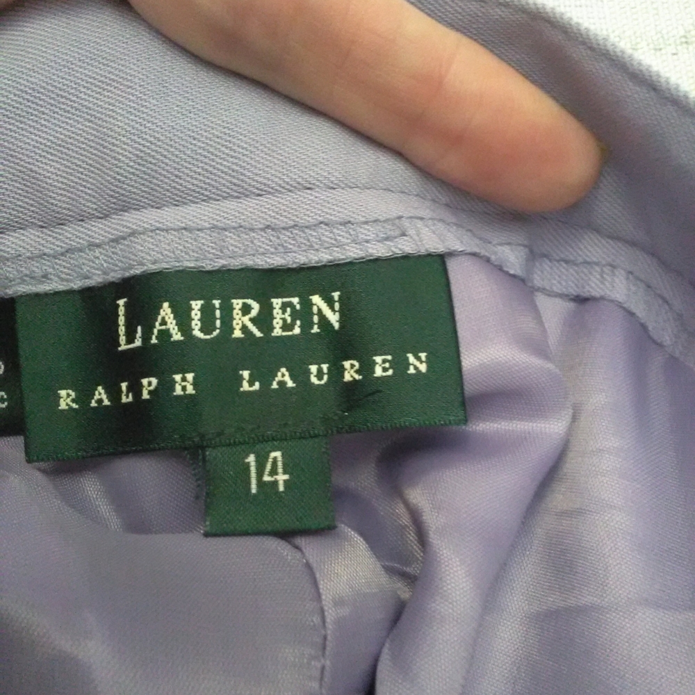 BNWOT VINTAGE 90s LAVENDER PANTS BY RALPH LAUREN SZ. 14 PLEATED CUFFED HEM - Picture 2 of 10